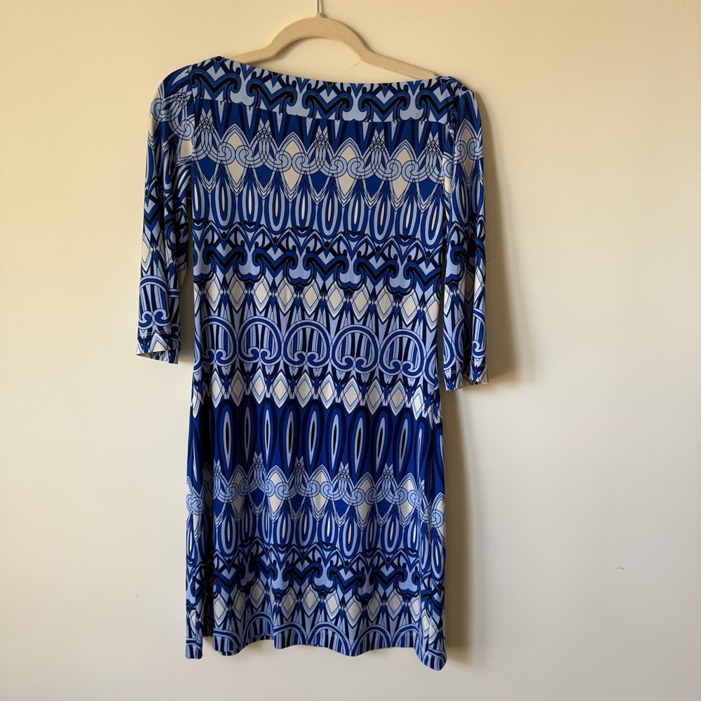 Blue Patterned Women's Dress - size 2